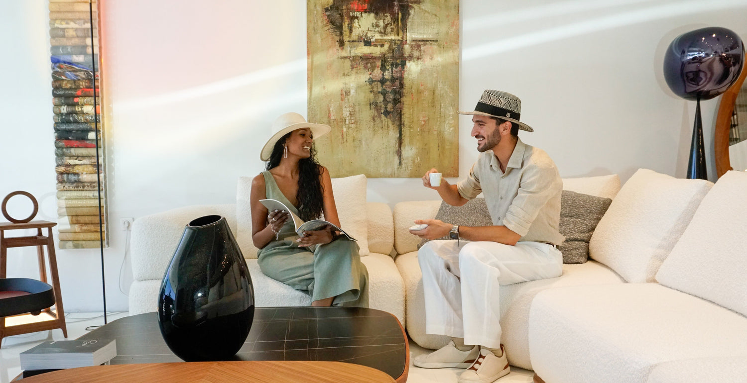An Ode to Every Style — Anna Xaniotaki's collection of all bespoke couture hats & headpieces, handcrafted in Athens. Ideal for race days, weddings, special occasions & everyday luxury style. Meet the Hera wide brim hat in champagne & the Odysseus Fedora.