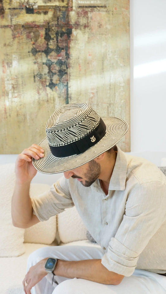 Odysseus Ode Hat in Luxury Straw with Silver Lyre